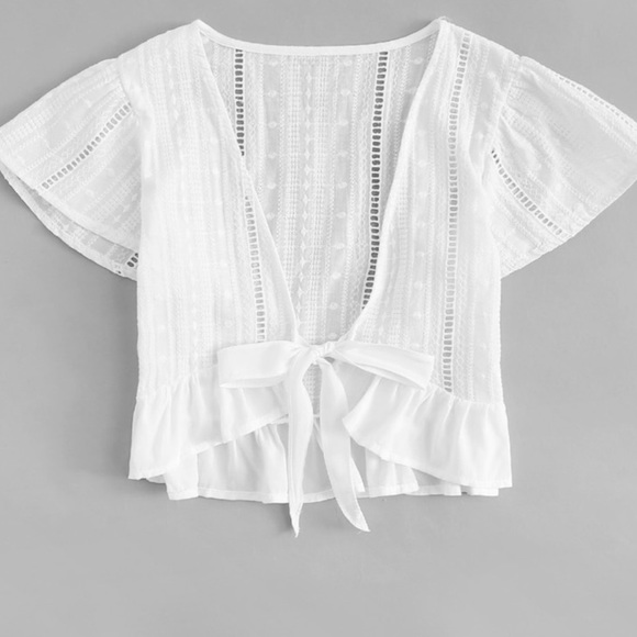 Tie Front Crop Top - Picture 1 of 3